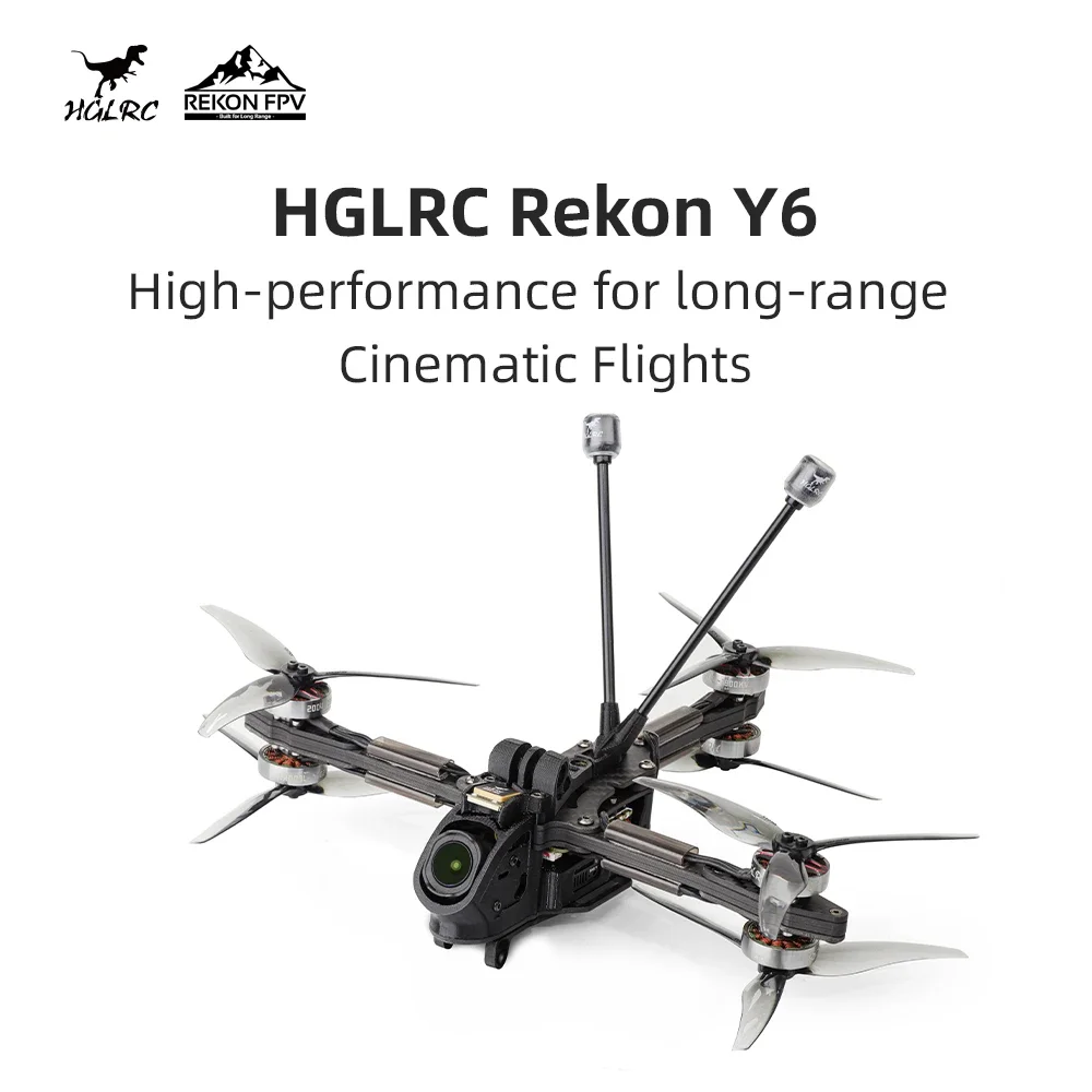 HGLRC Rekon Y6 O4 PRO 5inch Long Range Quad - F722 40A O4 Air Unit Pro 2004 1800KV 6S
HGLRC Rekon Y6 O4 PRO 5inch Long Range Quad - F722 40A O4 Air Unit Pro 2004 1800KV 6S
