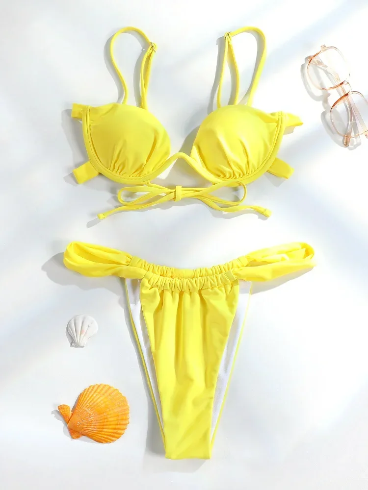 Push Up Swim Suits Woman Bandage Bikinis String Swimwear Low Waist Thong Solid Color Bikinis Summer Bathing Suit Beach Wear
Push Up Swim Suits Woman Bandage Bikinis String Swimwear Low Waist Thong Solid Color Bikinis Summer Bathing Suit Beach Wear