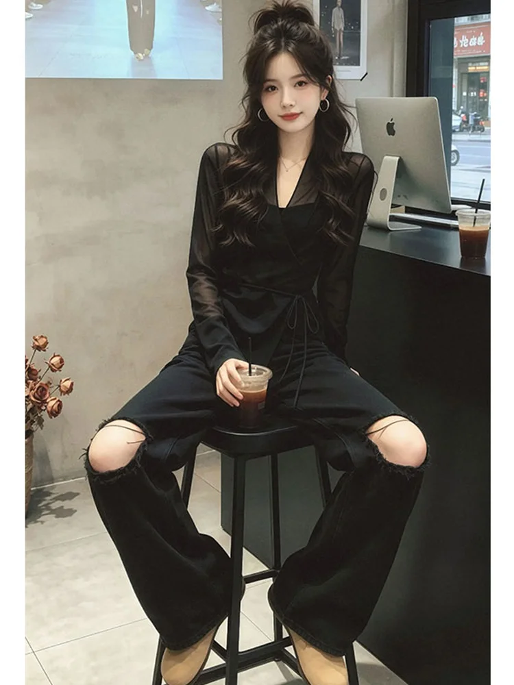 Elegant V-neck Belted Waist Shirt Women's Summer Long Sleeve All-matching Sun Protection Top Casual Style Slim Fit Polyester ...
Elegant V-neck Belted Waist Shirt Women's Summer Long Sleeve All-matching Sun Protection Top Casual Style Slim Fit Polyester ...