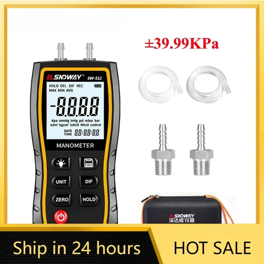 SNDWAY Pressure Gauge Hand-held Air Pressure Gauges Negative Vacuum Digital Manometer
SNDWAY Pressure Gauge Hand-held Air Pressure Gauges Negative Vacuum Digital Manometer