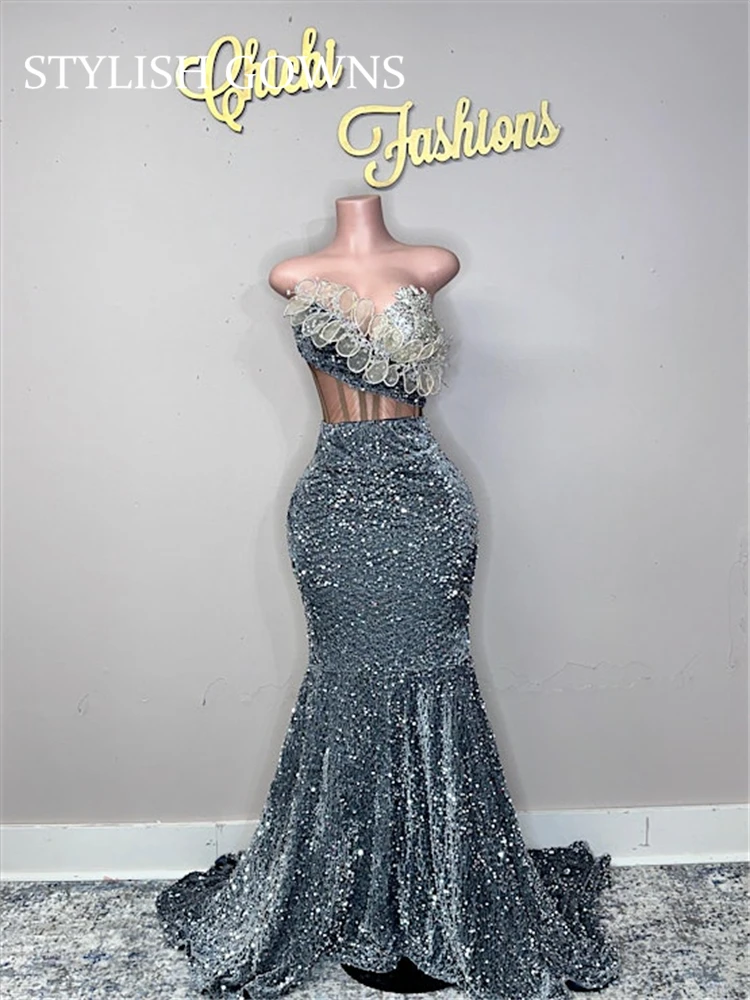 Silver Bead Crystal Prom Dresses Long Black Girl Sequin Black Girls Birthday Dress Luxury 2024 Sweetheart Formal Gown Customized
Silver Bead Crystal Prom Dresses Long Black Girl Sequin Black Girls Birthday Dress Luxury 2024 Sweetheart Formal Gown Customized
