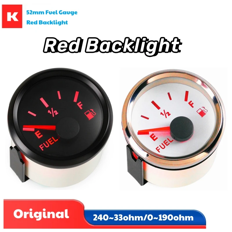 52mm 240-33ohm Fuel Gauges 0-190ohm European Standard Input Signal Fuel Level Meters with Red Backlight 9-32v Voltage for Auto
52mm 240-33ohm Fuel Gauges 0-190ohm European Standard Input Signal Fuel Level Meters with Red Backlight 9-32v Voltage for Auto