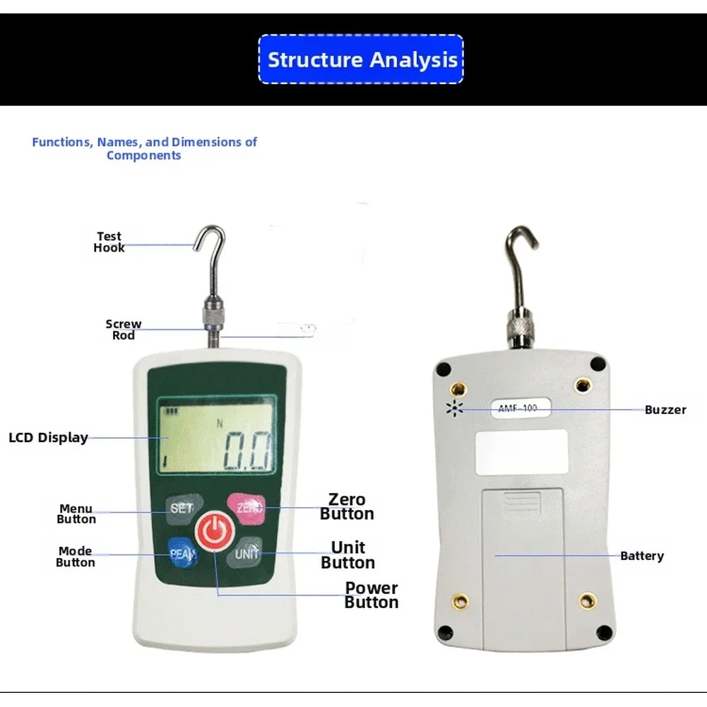 ZMF-500 Digital Push-Pull Force Gauge High-Precision Tension And Pressure Tester Machine Instrument Tools Without Battery
ZMF-500 Digital Push-Pull Force Gauge High-Precision Tension And Pressure Tester Machine Instrument Tools Without Battery