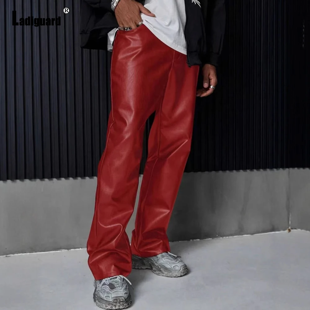 2026 Mens Fashion Straight PU Leather Pants Sexy Night Club Dance Pants Men's Grunge Faux Leather Red Motorcycle Trousers New
2026 Mens Fashion Straight PU Leather Pants Sexy Night Club Dance Pants Men's Grunge Faux Leather Red Motorcycle Trousers New