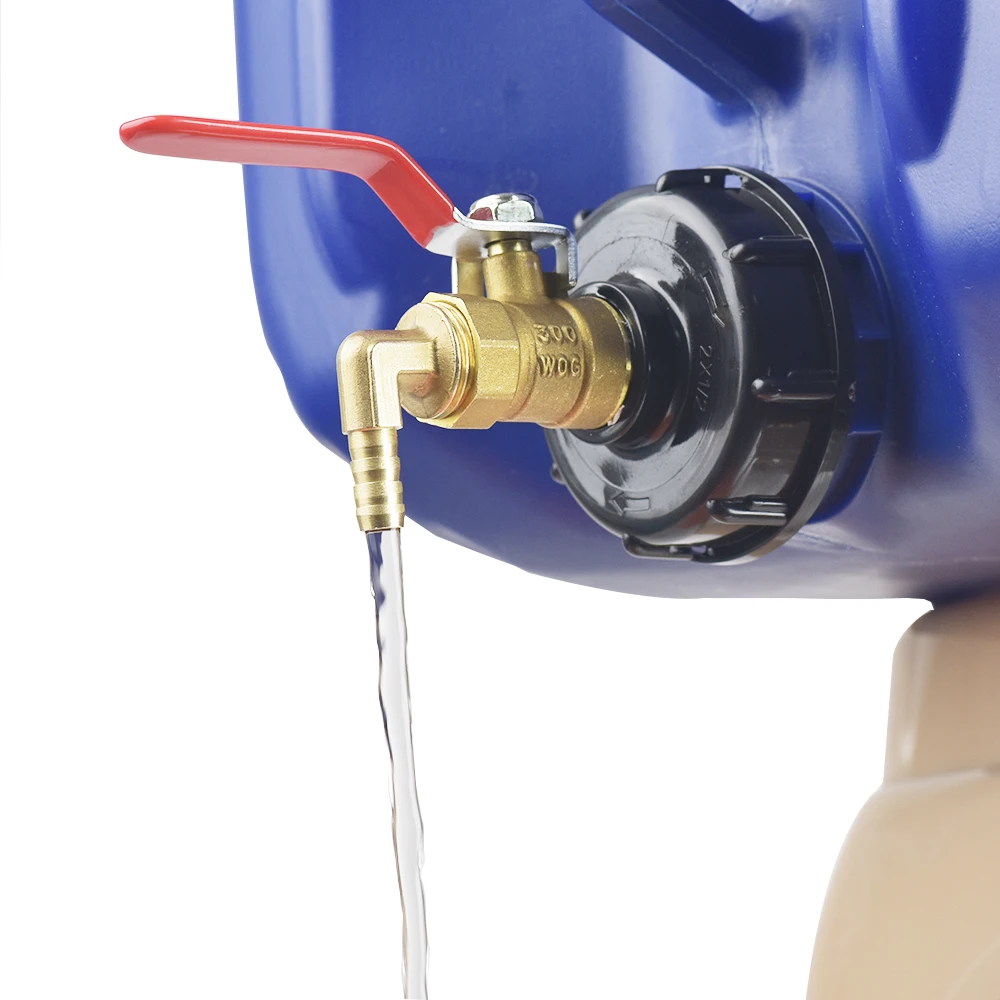 S60 To 6/8/10/12/16mm Hose Barb Connector, Brass Ball Valve IBC Tank-90 Degree Angle Elbow Union Brass Fitting Water/Fuel
S60 To 6/8/10/12/16mm Hose Barb Connector, Brass Ball Valve IBC Tank-90 Degree Angle Elbow Union Brass Fitting Water/Fuel