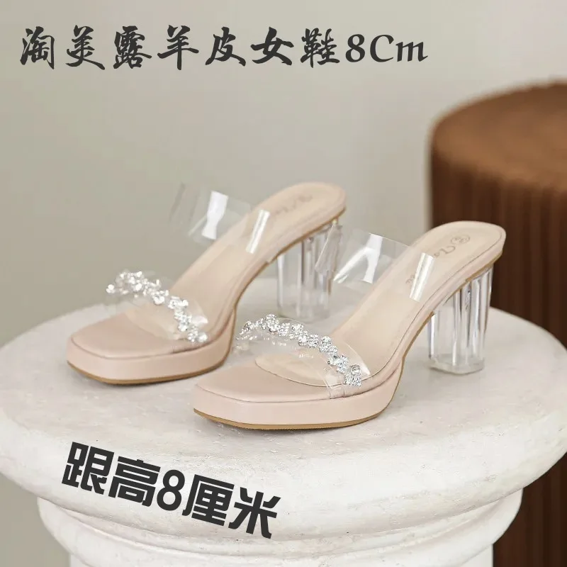 Women Summer High Heels Sandals Women Summer Shiny Crystal Transparent Sandals Woman Clear Thick Heeled Party Shoes 3
Women Summer High Heels Sandals Women Summer Shiny Crystal Transparent Sandals Woman Clear Thick Heeled Party Shoes 3