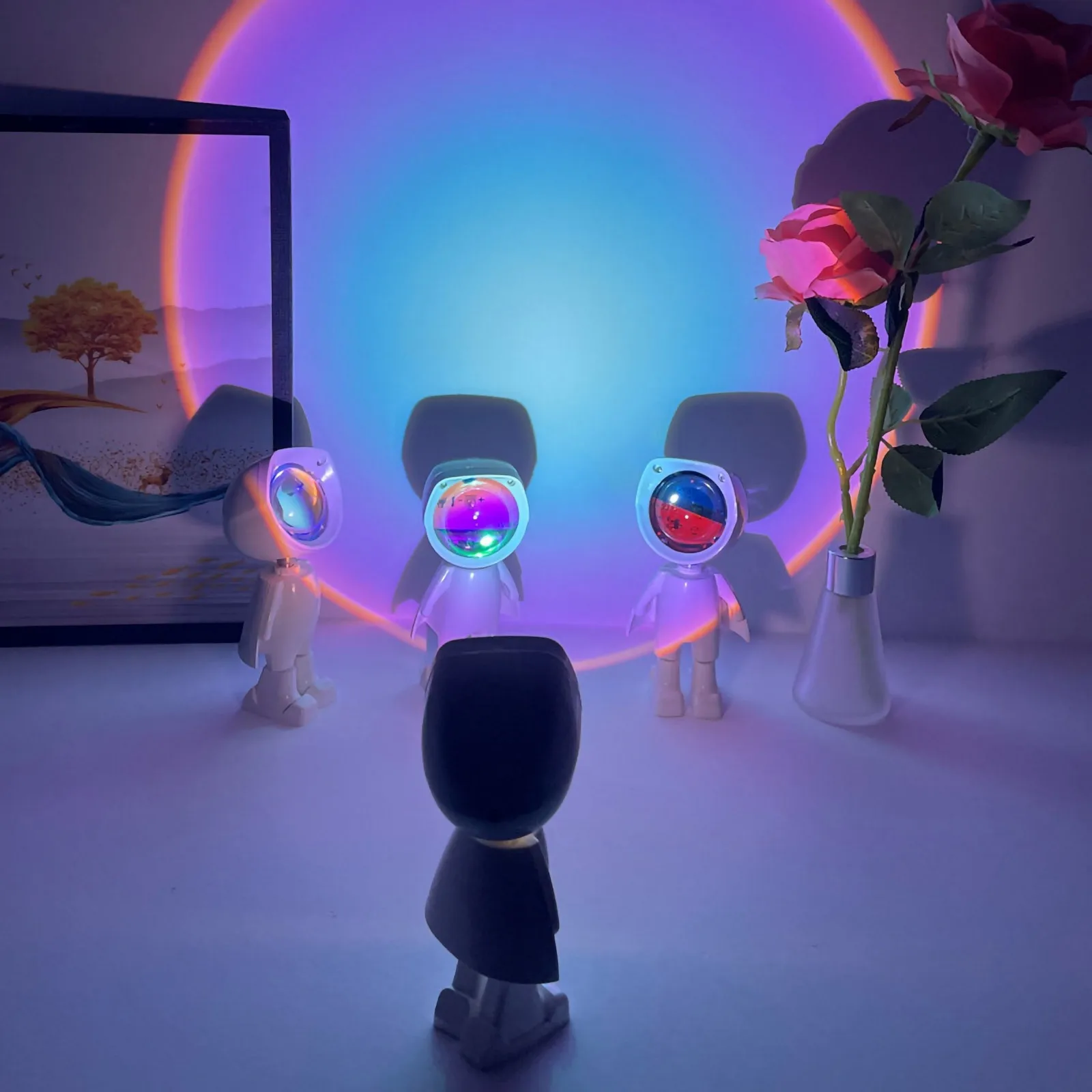 1Set Sunset Projection Lamp Mini Robot Shape Romantic Atmosphere Light Home Vibe Lamp Night Light Projector Photography Prop
1Set Sunset Projection Lamp Mini Robot Shape Romantic Atmosphere Light Home Vibe Lamp Night Light Projector Photography Prop