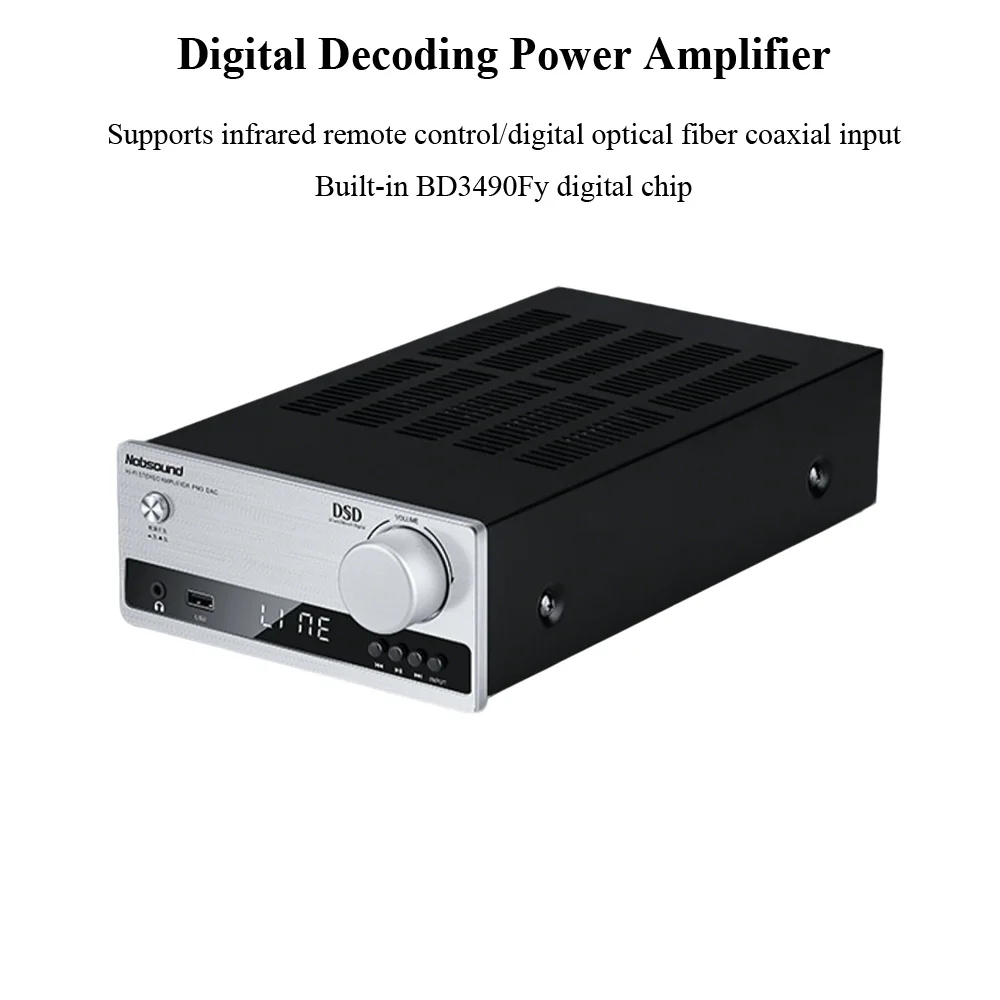 HiFi Amplifier ES9018K2M DAC DSD Lossless Decoding Digital Audio Power Amp Bass Treble Control Toroidal Transformer USB OTG
HiFi Amplifier ES9018K2M DAC DSD Lossless Decoding Digital Audio Power Amp Bass Treble Control Toroidal Transformer USB OTG