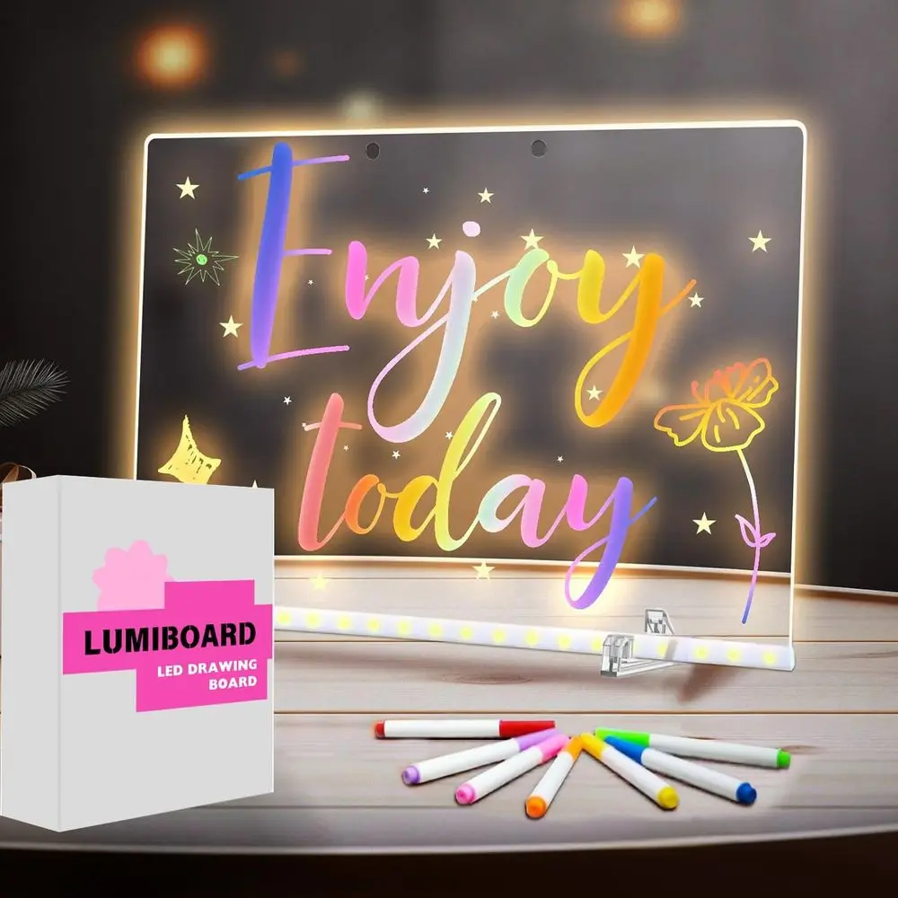 Lumiboard Led Ding Board,11.8"X7.9" Lumiboard Rewritable Memo Pad with 7 Pens, Wall Mounted or Stand Up,Led Acrylic Light Up Din
Lumiboard Led Ding Board,11.8"X7.9" Lumiboard Rewritable Memo Pad with 7 Pens, Wall Mounted or Stand Up,Led Acrylic Light Up Din