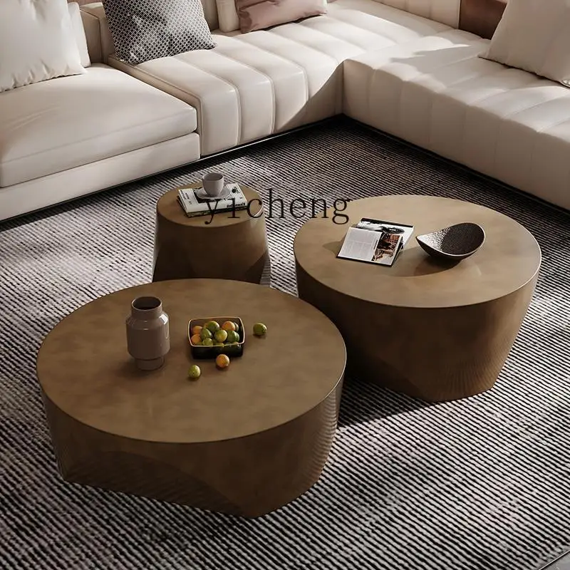 ZC light luxury stainless steel yellow bronze coffee table living room irregular round high and low combination coffee table
ZC light luxury stainless steel yellow bronze coffee table living room irregular round high and low combination coffee table