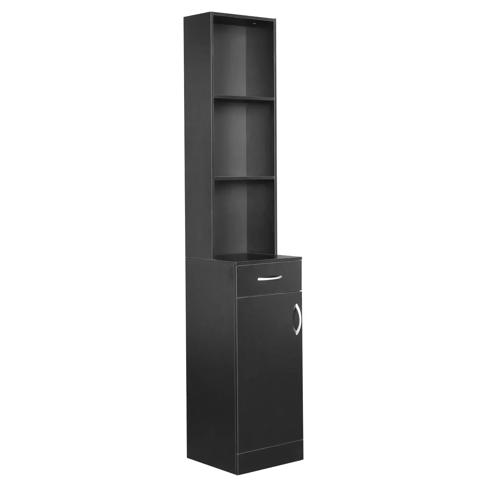 Triamine Black Bathroom Wall Cabinet with One Door And One Drawer Three Compartments Single Wall Storage for Bathrooms
Triamine Black Bathroom Wall Cabinet with One Door And One Drawer Three Compartments Single Wall Storage for Bathrooms