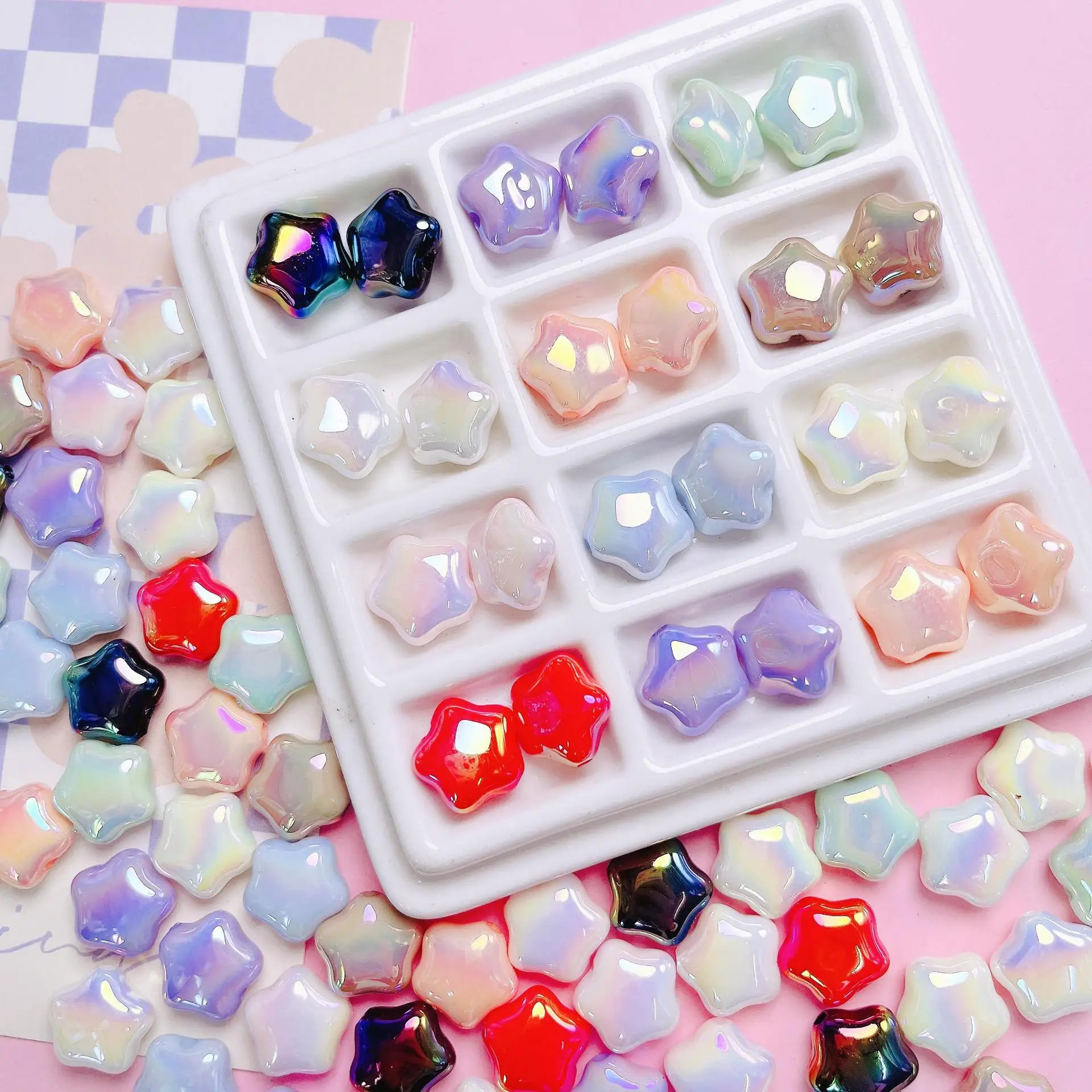 DIY Jewelry Findings AB Pastel Colors Cute Stars Acrylic Jewelry Lucite Beads Fit Bracelet Necklace Keychain Ornament 80pcs 14mm
DIY Jewelry Findings AB Pastel Colors Cute Stars Acrylic Jewelry Lucite Beads Fit Bracelet Necklace Keychain Ornament 80pcs 14mm