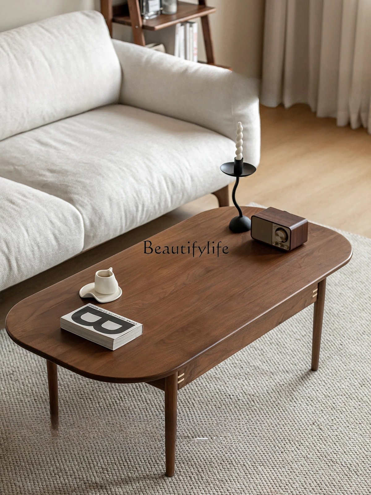 Solid Wood Coffee Table Nordic Small Apartment Home Low Table Black Walnut Japanese Simple
Solid Wood Coffee Table Nordic Small Apartment Home Low Table Black Walnut Japanese Simple