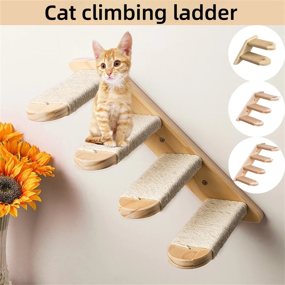 Wooden Cat Wall Steps Climbing Kitten Ladder With Sisal Rope Scratching Post Scratcher Tree Pet Furniture Cat Climbing Frame
Wooden Cat Wall Steps Climbing Kitten Ladder With Sisal Rope Scratching Post Scratcher Tree Pet Furniture Cat Climbing Frame