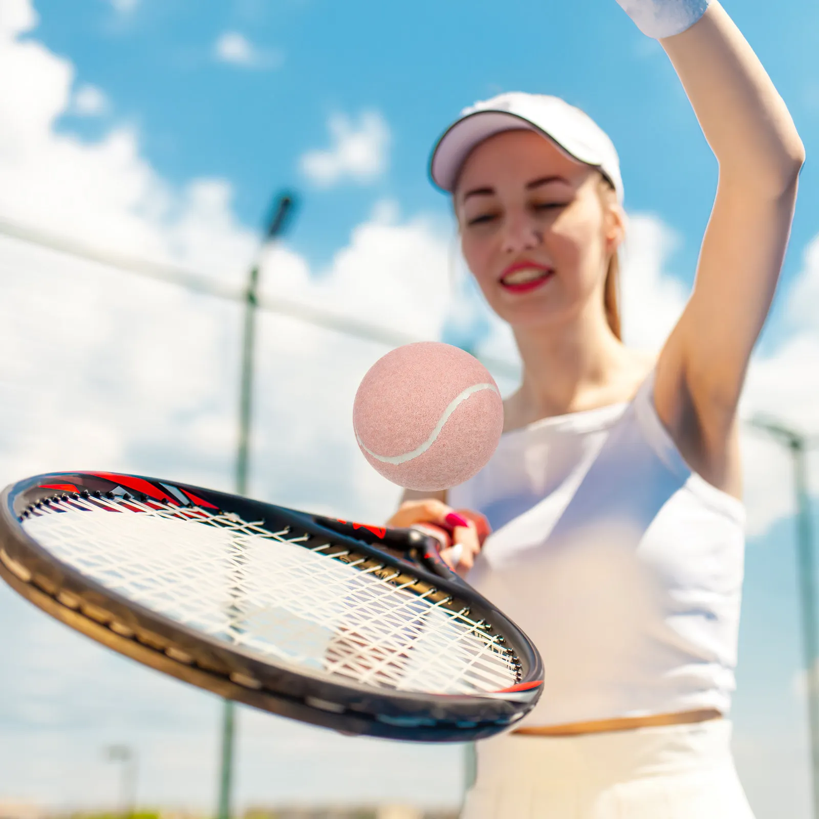 2Pcs Light Pink Tennis Balls for Girls Beginner Players Rubber Training Tennis Balls for Faster Swings Better Control and
2Pcs Light Pink Tennis Balls for Girls Beginner Players Rubber Training Tennis Balls for Faster Swings Better Control and