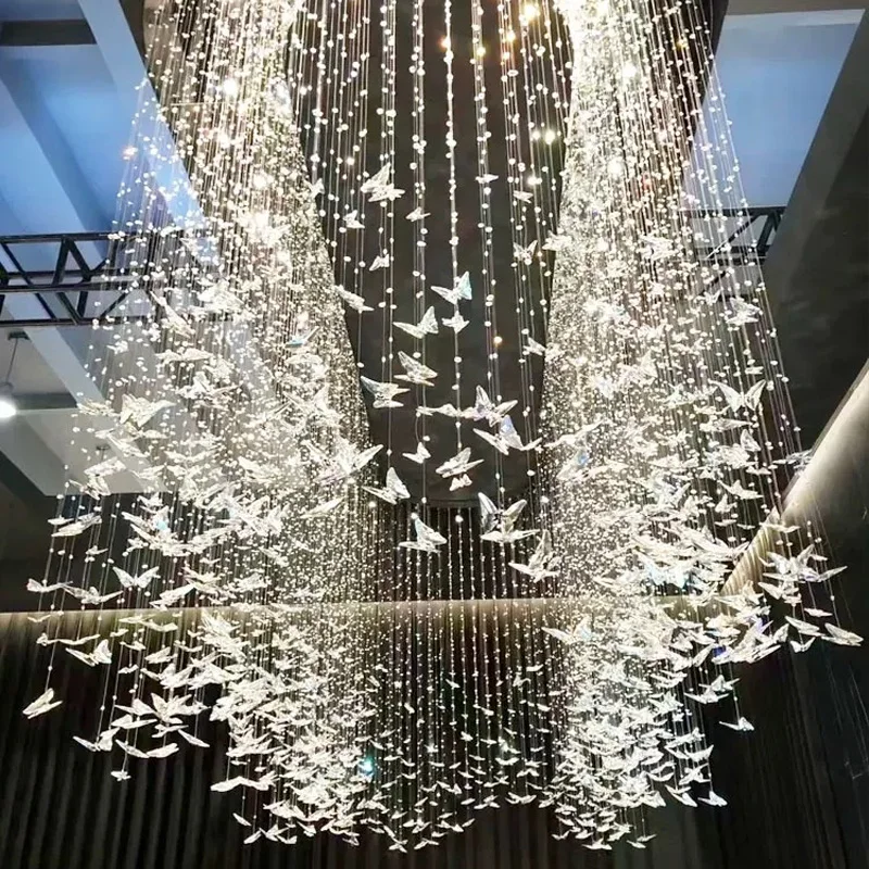 Designer stainless steel chandelier, lustre, ceiling butterfly crystal pendant lamp, villa, hotel hanging lighting, light luxury
Designer stainless steel chandelier, lustre, ceiling butterfly crystal pendant lamp, villa, hotel hanging lighting, light luxury