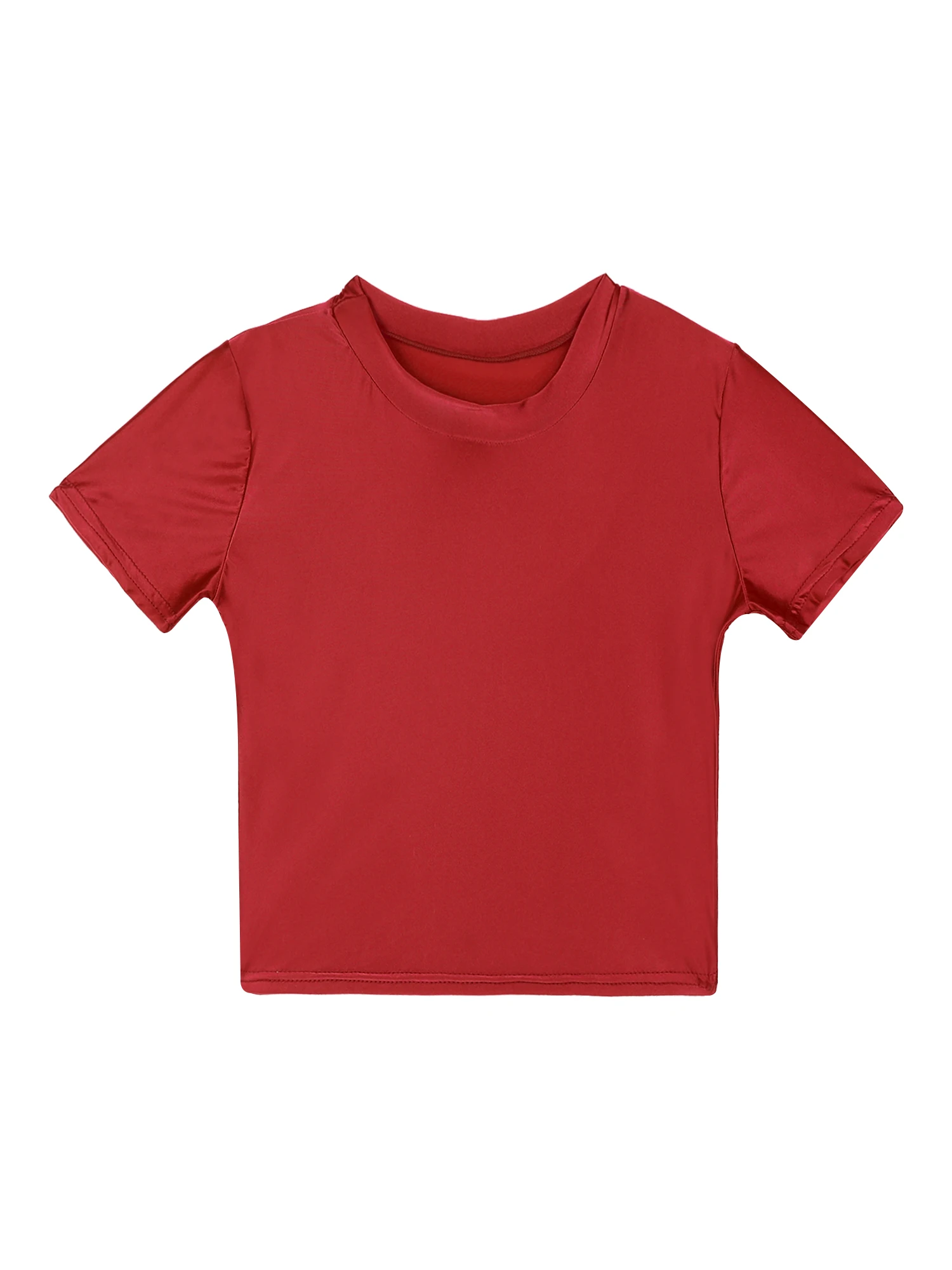 Women Spicy Stretchy T-shirt Tops Smooth Short Sleeve Crop Top Solid Color Round Neck T-shirt Sportswear Daily Casual Swimwear
Women Spicy Stretchy T-shirt Tops Smooth Short Sleeve Crop Top Solid Color Round Neck T-shirt Sportswear Daily Casual Swimwear