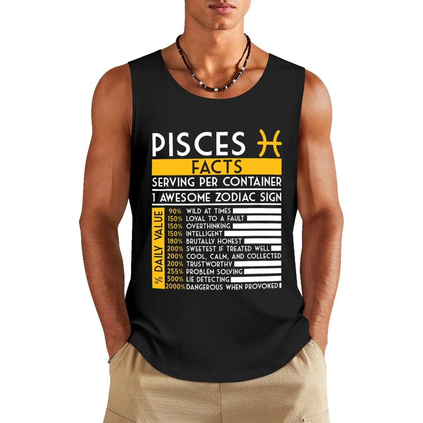 Pisces Facts Zodiac Horoscope Funny Astrology Star Sign Tank Top cotton t-shirts man gym clothing
Pisces Facts Zodiac Horoscope Funny Astrology Star Sign Tank Top cotton t-shirts man gym clothing