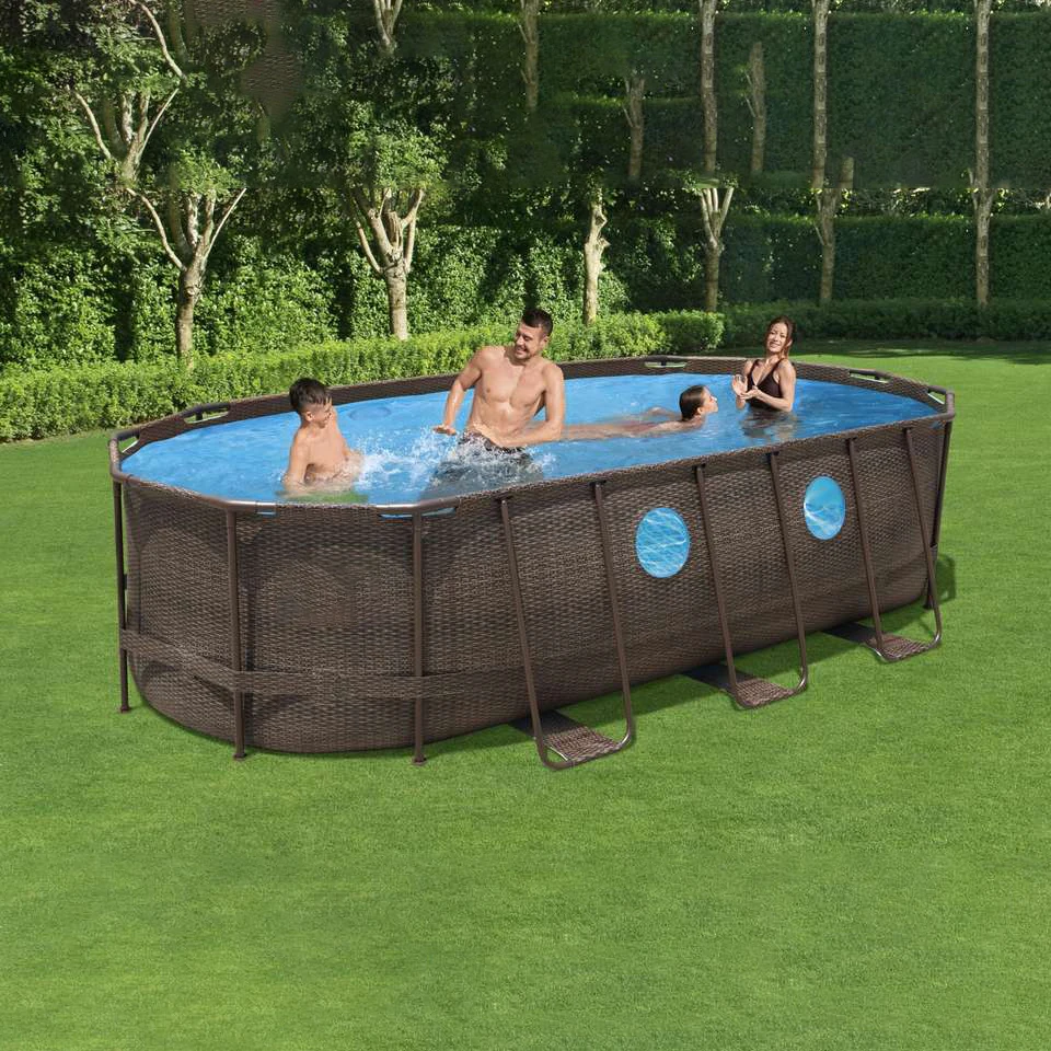 Oval Steel Frame Swimming Pool Complete with Filter Pump and Ladder
Oval Steel Frame Swimming Pool Complete with Filter Pump and Ladder