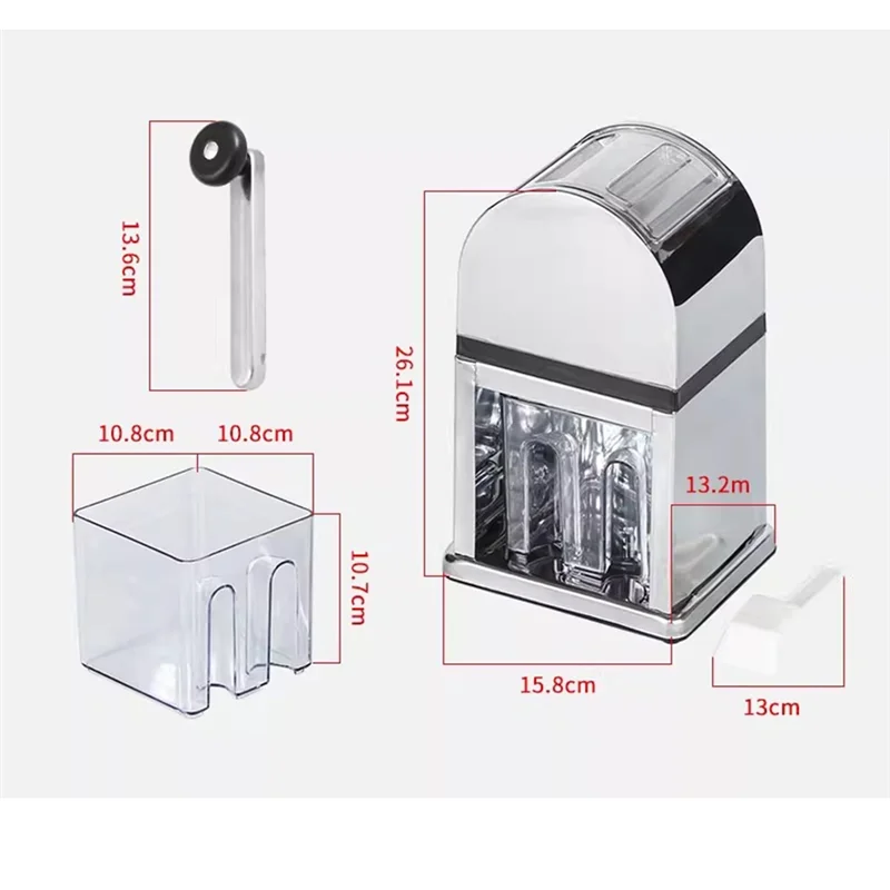 ABKY-Snow Cone Smoothie Maker Manual Ice Crusher Mini Ice Shaver Chopper Ice Block Breaking Machine Mud Blender
ABKY-Snow Cone Smoothie Maker Manual Ice Crusher Mini Ice Shaver Chopper Ice Block Breaking Machine Mud Blender