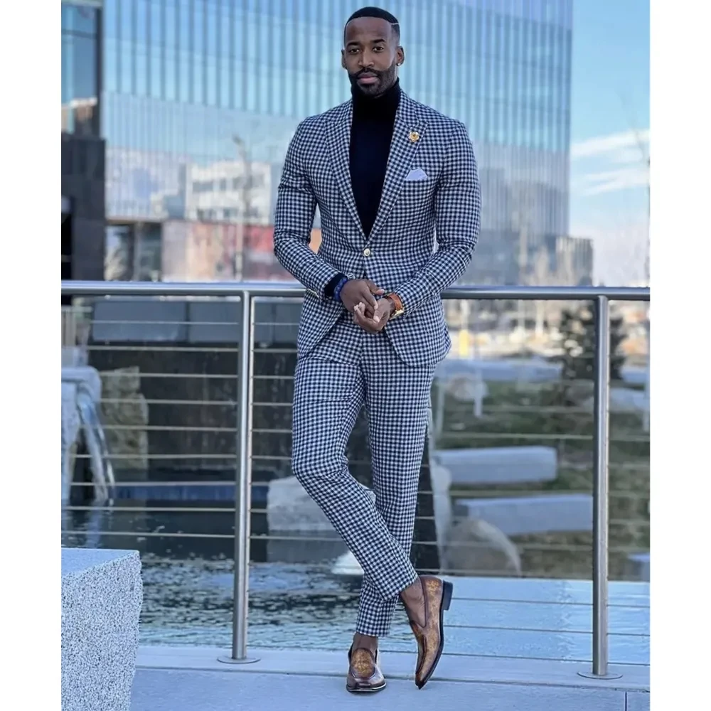 New Classic Black White Plaid Men Suits Slim Fit Jacket 2 Piece Daily Casual Men'S Clothes/Fashion Sets Blazer Pants Suit Supply
New Classic Black White Plaid Men Suits Slim Fit Jacket 2 Piece Daily Casual Men'S Clothes/Fashion Sets Blazer Pants Suit Supply