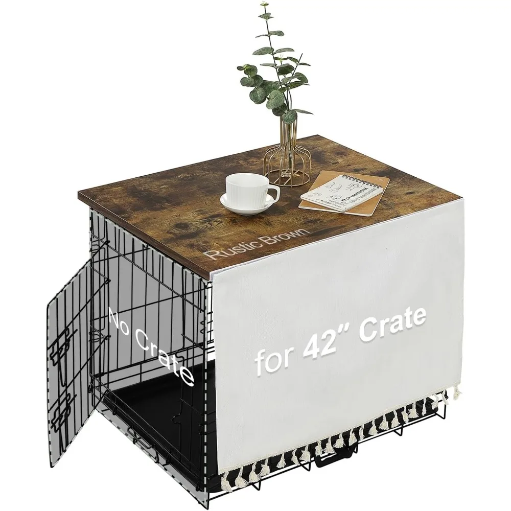 Dog Crate Topper Wood for 48 42 36 24 inch Cages, Dog Crate Table Topper with Tassel Curtain, Rustic Style Dog Kennel Topper, Ru
Dog Crate Topper Wood for 48 42 36 24 inch Cages, Dog Crate Table Topper with Tassel Curtain, Rustic Style Dog Kennel Topper, Ru