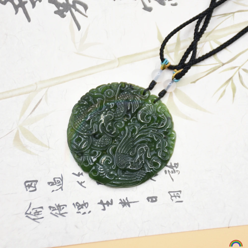 Rwbuy brand design natural Hotan Jade jasper dragon phoenix jade pendant lovers hand carved jade pendant
Rwbuy brand design natural Hotan Jade jasper dragon phoenix jade pendant lovers hand carved jade pendant