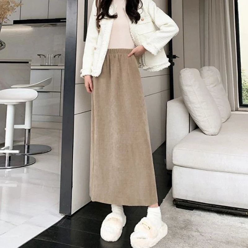 Autumn Winter Lady Solid Color Thin A-line Wool Skirts Women Fashion Elastic Waist Skirts Girls Fashion Back Slit Midi Dress
Autumn Winter Lady Solid Color Thin A-line Wool Skirts Women Fashion Elastic Waist Skirts Girls Fashion Back Slit Midi Dress