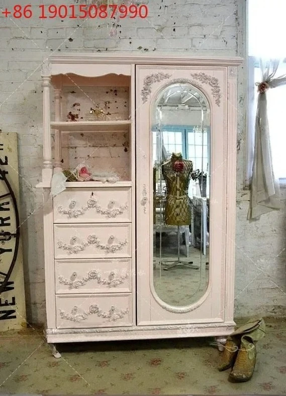 American country solid wood wardrobe French retro old solid wood carving flower storage cabinet
American country solid wood wardrobe French retro old solid wood carving flower storage cabinet
