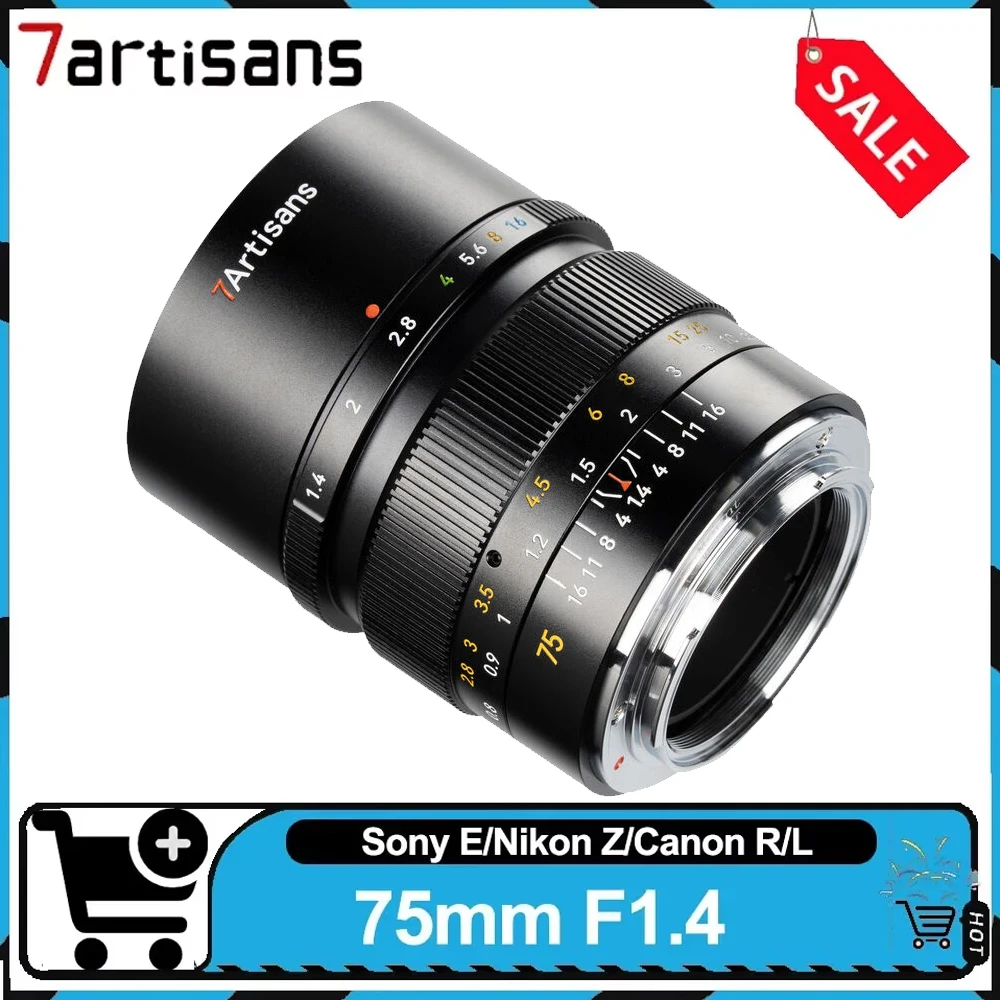 7artisans Full Frame 75mm F1.4 Телеобъектив с большой апертурой, ручной фокус, фиксированный фокус, объектив для камер Sony E, Nikon Z, Canon RF
7artisans Full Frame 75mm F1.4 Телеобъектив с большой апертурой, ручной фокус, фиксированный фокус, объектив для камер Sony E, Nikon Z, Canon RF