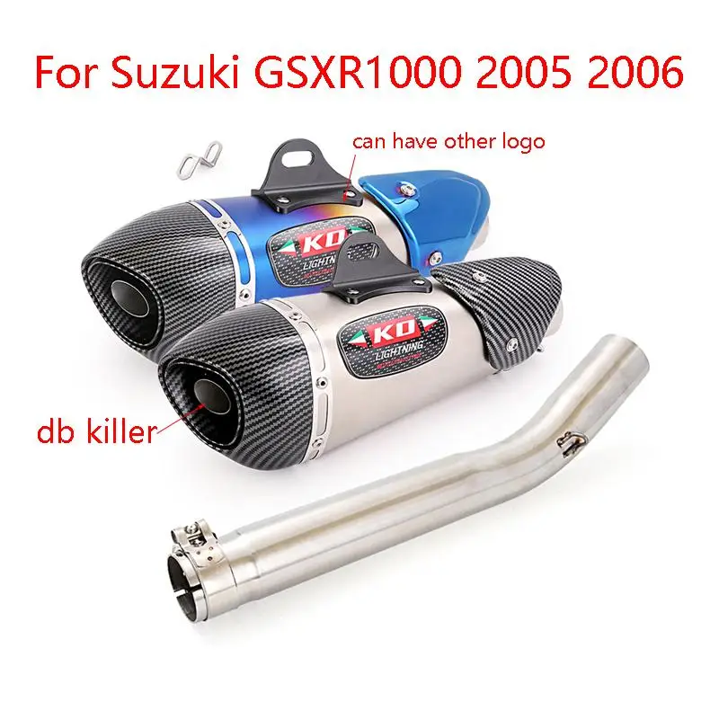 For Suzuki GSXR1000 2005 2006 Motorcycle Exhaust System Mid Connect Pipe Slip On 51mm Muffler Stainless Steel Escape DB Killer
For Suzuki GSXR1000 2005 2006 Motorcycle Exhaust System Mid Connect Pipe Slip On 51mm Muffler Stainless Steel Escape DB Killer