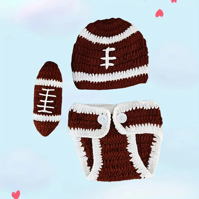 Newborn Photo Shoot Prop - Hand-knitted Football Costume Set, Includes Hat, Shorts & Mini Football
Newborn Photo Shoot Prop - Hand-knitted Football Costume Set, Includes Hat, Shorts & Mini Football