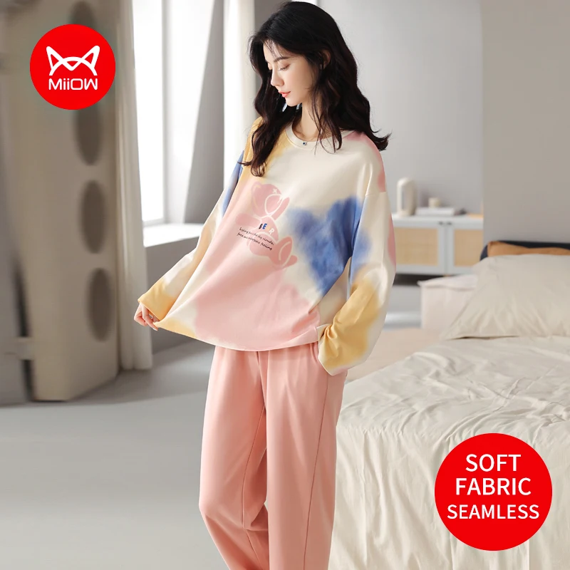 MIIOW Fashion Women's Pajamas Tie -dye Cartoon Printing Pyjama Pour Femme Set Woman 2 Pieces Sleepwear Loungewear Night Clothes
MIIOW Fashion Women's Pajamas Tie -dye Cartoon Printing Pyjama Pour Femme Set Woman 2 Pieces Sleepwear Loungewear Night Clothes