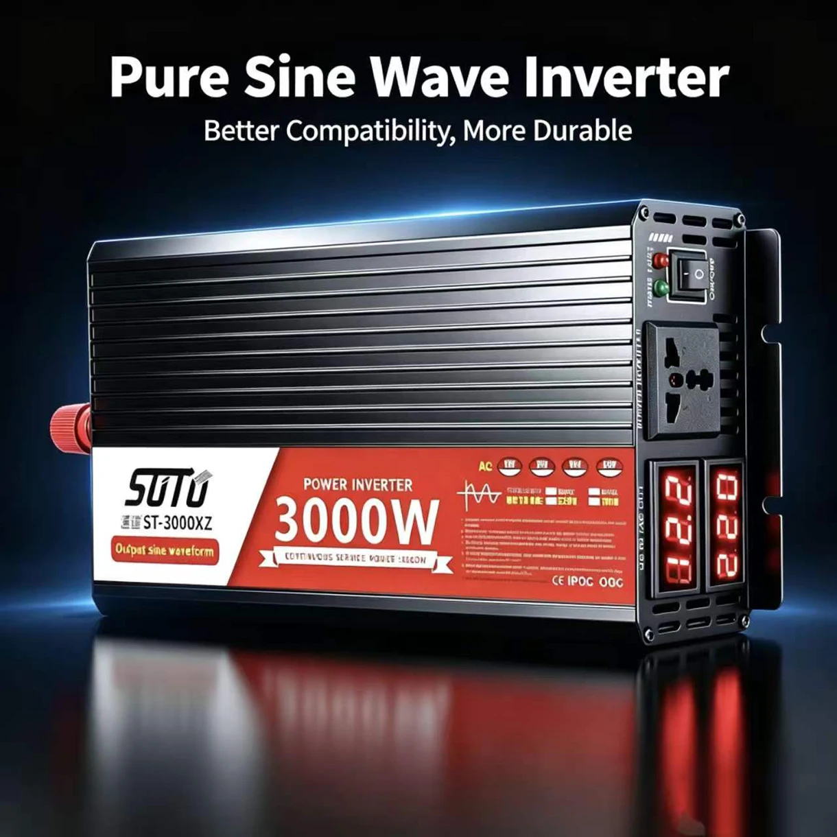 Inverter Pure Sine Wave 3000WDC 12V/24V to AC 220V 230V Voltage Transfer Converter Charging Adapter 50hz Power Inverter Univers
Inverter Pure Sine Wave 3000WDC 12V/24V to AC 220V 230V Voltage Transfer Converter Charging Adapter 50hz Power Inverter Univers