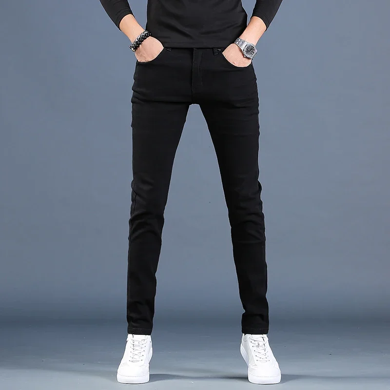 Summer Men Black Stretch Jeans Casual Straight Slim Fit Pants Korean Style Cotton Denim Trousers
Summer Men Black Stretch Jeans Casual Straight Slim Fit Pants Korean Style Cotton Denim Trousers