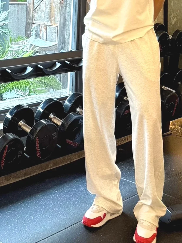 White Grey Cotton Fitness Training Sports Pants Men's Loose Straight Leg Long Trousers High Waist Slimming Casual Sweatpants
White Grey Cotton Fitness Training Sports Pants Men's Loose Straight Leg Long Trousers High Waist Slimming Casual Sweatpants