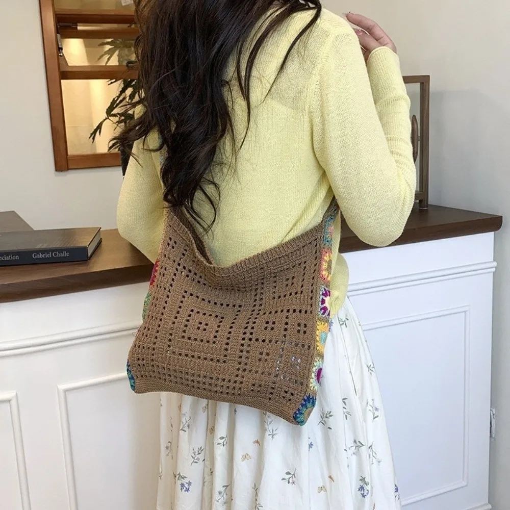 Durable Solid Color Knitted Shoulder Bag Woven Bohemian Crochet Tote Bag Hollow Sundries Storage Bag Shopping Handbag Picnic
Durable Solid Color Knitted Shoulder Bag Woven Bohemian Crochet Tote Bag Hollow Sundries Storage Bag Shopping Handbag Picnic