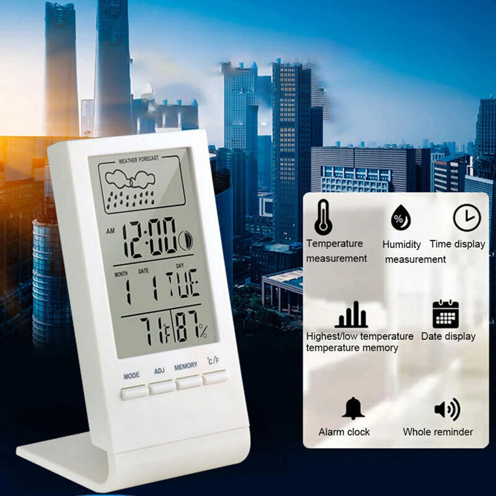 Digital LCD Thermometer Hygrometer Humidity Meter Temperature Clock Indoor Room Temperature Humidity Instruments
Digital LCD Thermometer Hygrometer Humidity Meter Temperature Clock Indoor Room Temperature Humidity Instruments
