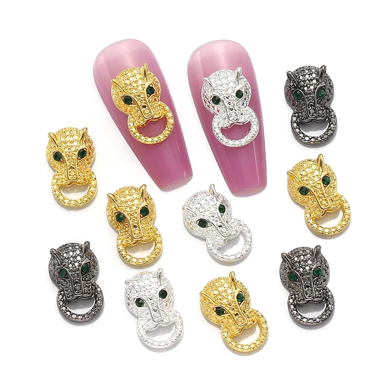 10pcs Gold Silver Black Alloy Leopard head nail charms 3D stereoscopic fashion jewelry decorating various items nail accessories
10pcs Gold Silver Black Alloy Leopard head nail charms 3D stereoscopic fashion jewelry decorating various items nail accessories