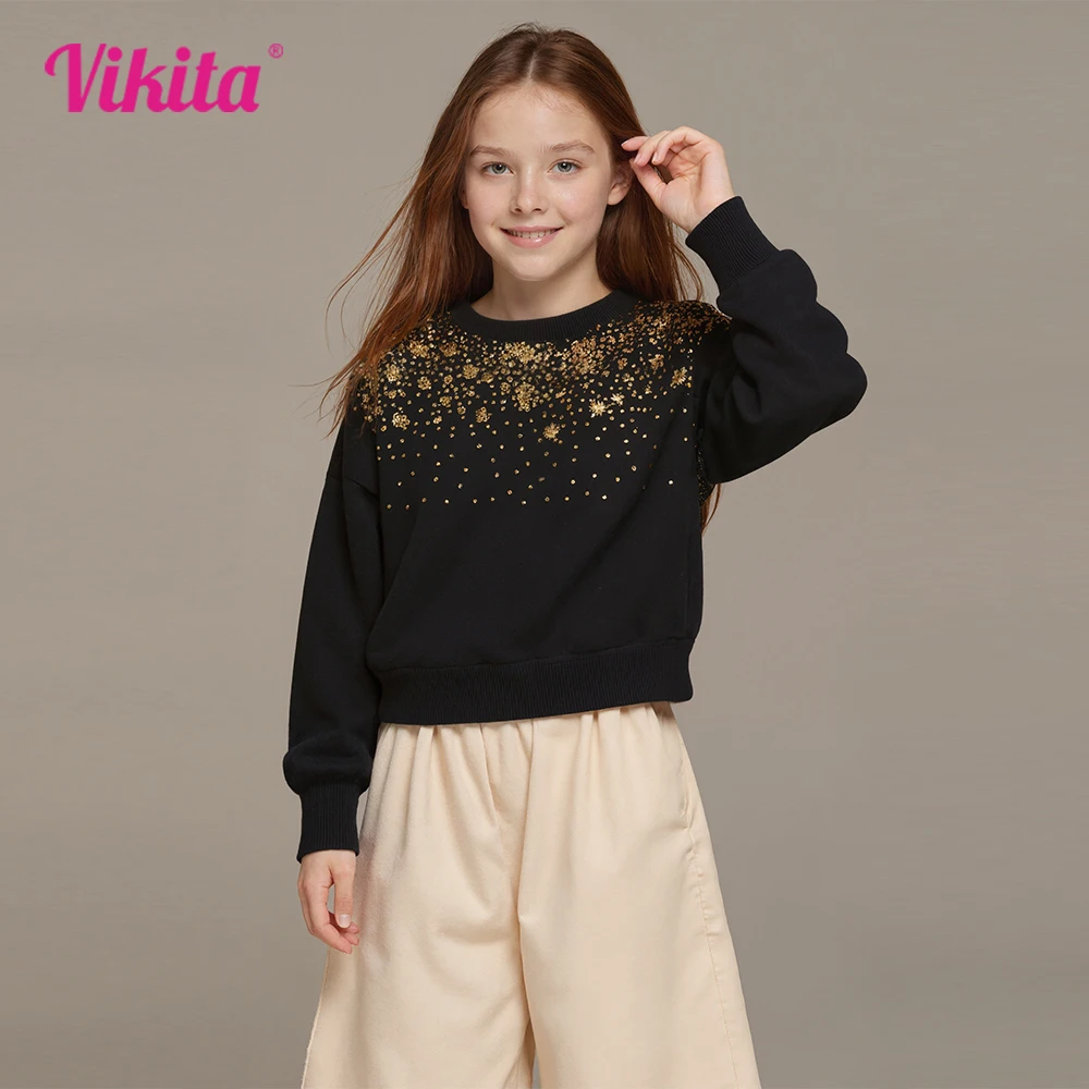 VIKITA Girls Starry Sequined Sweatshirts Kids Black Fall Spring Sports Wear Teenagers Fashion Casual Cotton Tops Kids Sweatshirt 
VIKITA Girls Starry Sequined Sweatshirts Kids Black Fall Spring Sports Wear Teenagers Fashion Casual Cotton Tops Kids Sweatshirt