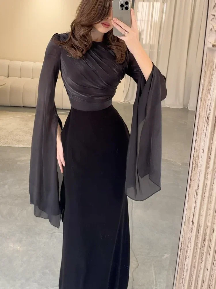 Elegant Party Dresses 2024 Spring Summer Splicing Bat Sleeve O Neck Dress Fashionable Slim Fit Lace Up Women's Evening Dress
Elegant Party Dresses 2024 Spring Summer Splicing Bat Sleeve O Neck Dress Fashionable Slim Fit Lace Up Women's Evening Dress