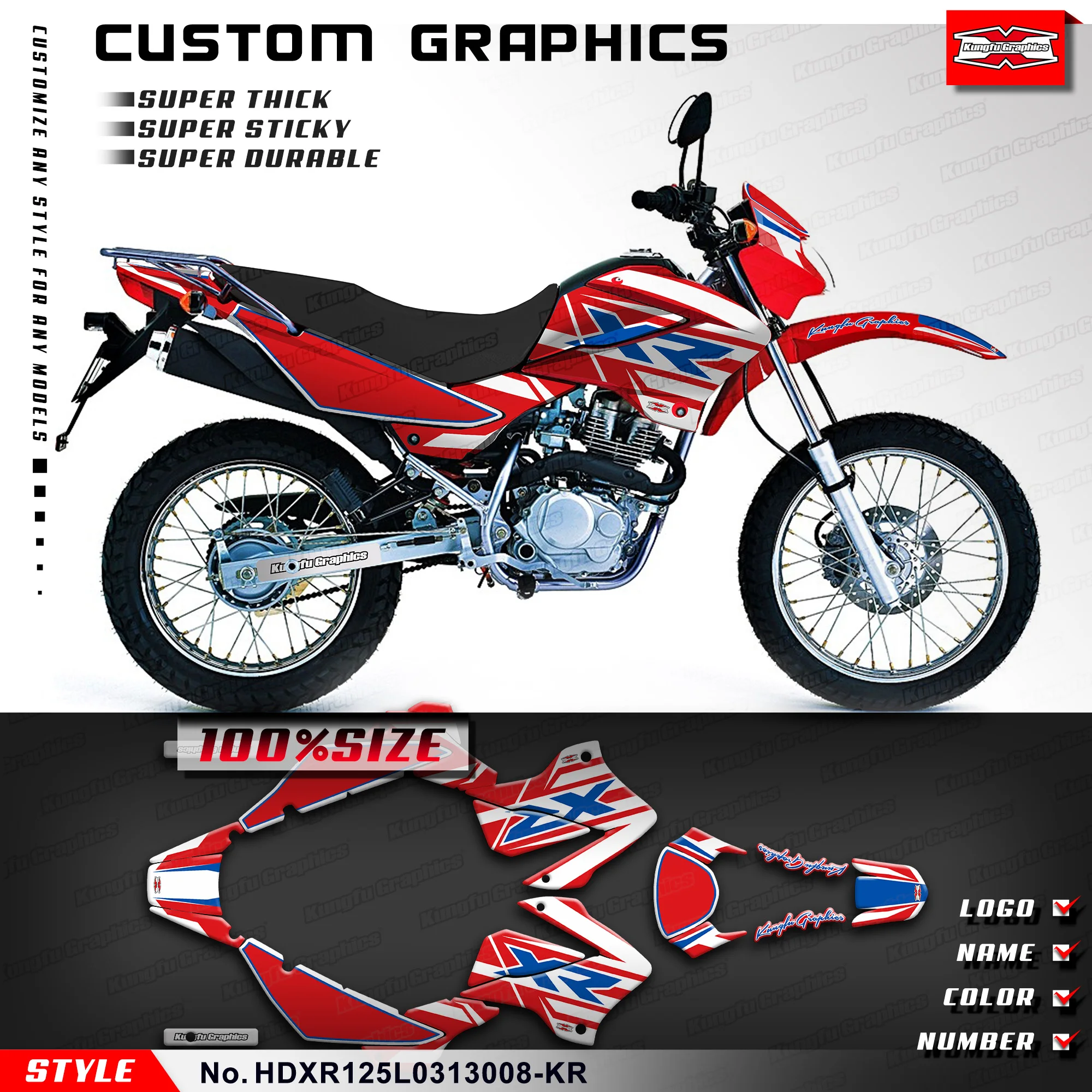 KUNGFU GRAPHICS Stickers Decals Kit for Honda XR125L 2003 2004 2005 2006 2007 2008 2009 2010 2011 2012 2013 HDXR125L0313008-KR
KUNGFU GRAPHICS Stickers Decals Kit for Honda XR125L 2003 2004 2005 2006 2007 2008 2009 2010 2011 2012 2013 HDXR125L0313008-KR
