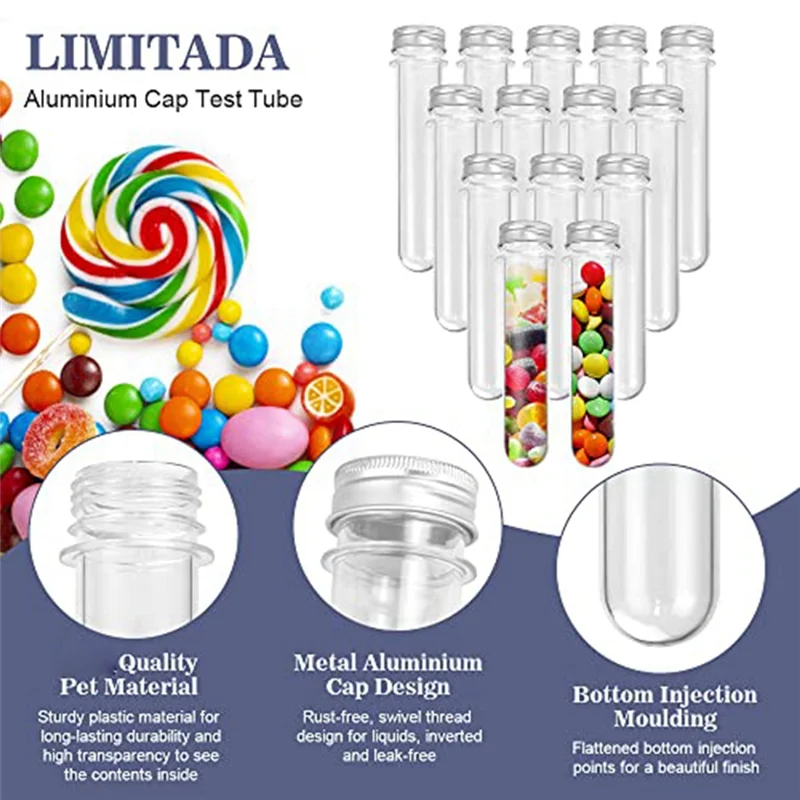 15 PCS 100Ml Gumball Candy Tubes With Screw Caps And 1 Cleaning Brush For Wedding Party
15 PCS 100Ml Gumball Candy Tubes With Screw Caps And 1 Cleaning Brush For Wedding Party