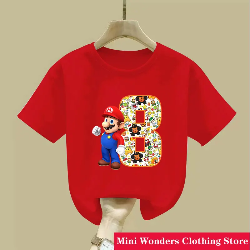 Super Mario T-Shirt Cartoon T-Shirts Short Sleeves Tops Boys Girls Birthday Clothes Cotton Clothes Summer Short Sleeve Top Gifts
Super Mario T-Shirt Cartoon T-Shirts Short Sleeves Tops Boys Girls Birthday Clothes Cotton Clothes Summer Short Sleeve Top Gifts