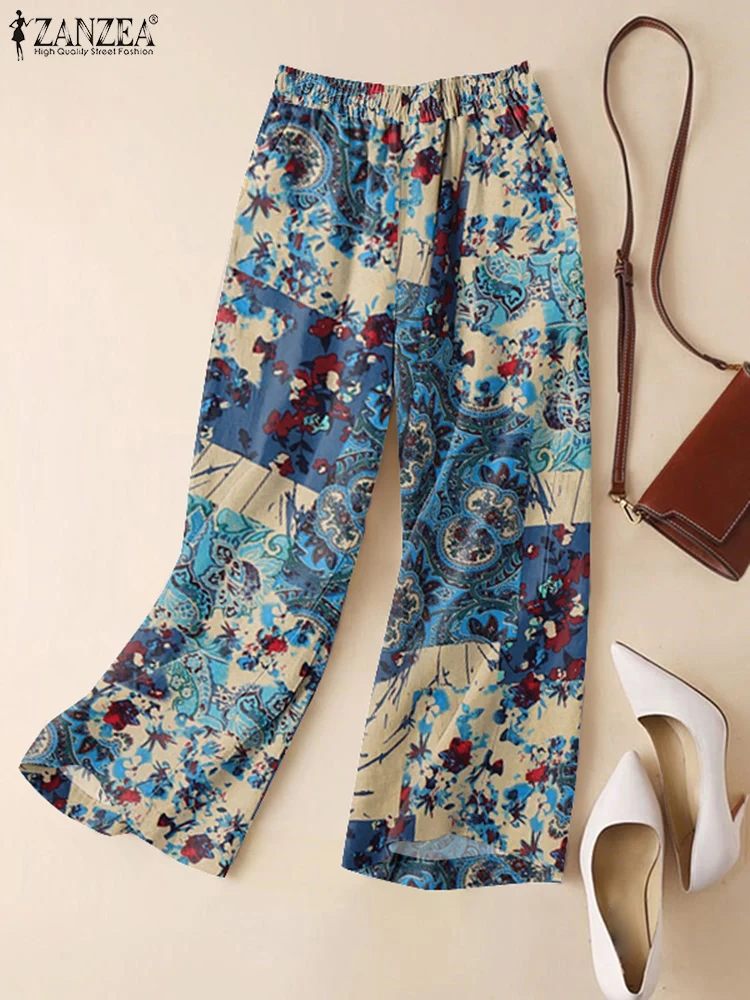 ZANZEA Summer Wide Leg Pants Women Bohemain Printed Trousers Vintage Holiday Work Palazzo Loose Elastic Waist Pantalon 2025
ZANZEA Summer Wide Leg Pants Women Bohemain Printed Trousers Vintage Holiday Work Palazzo Loose Elastic Waist Pantalon 2025