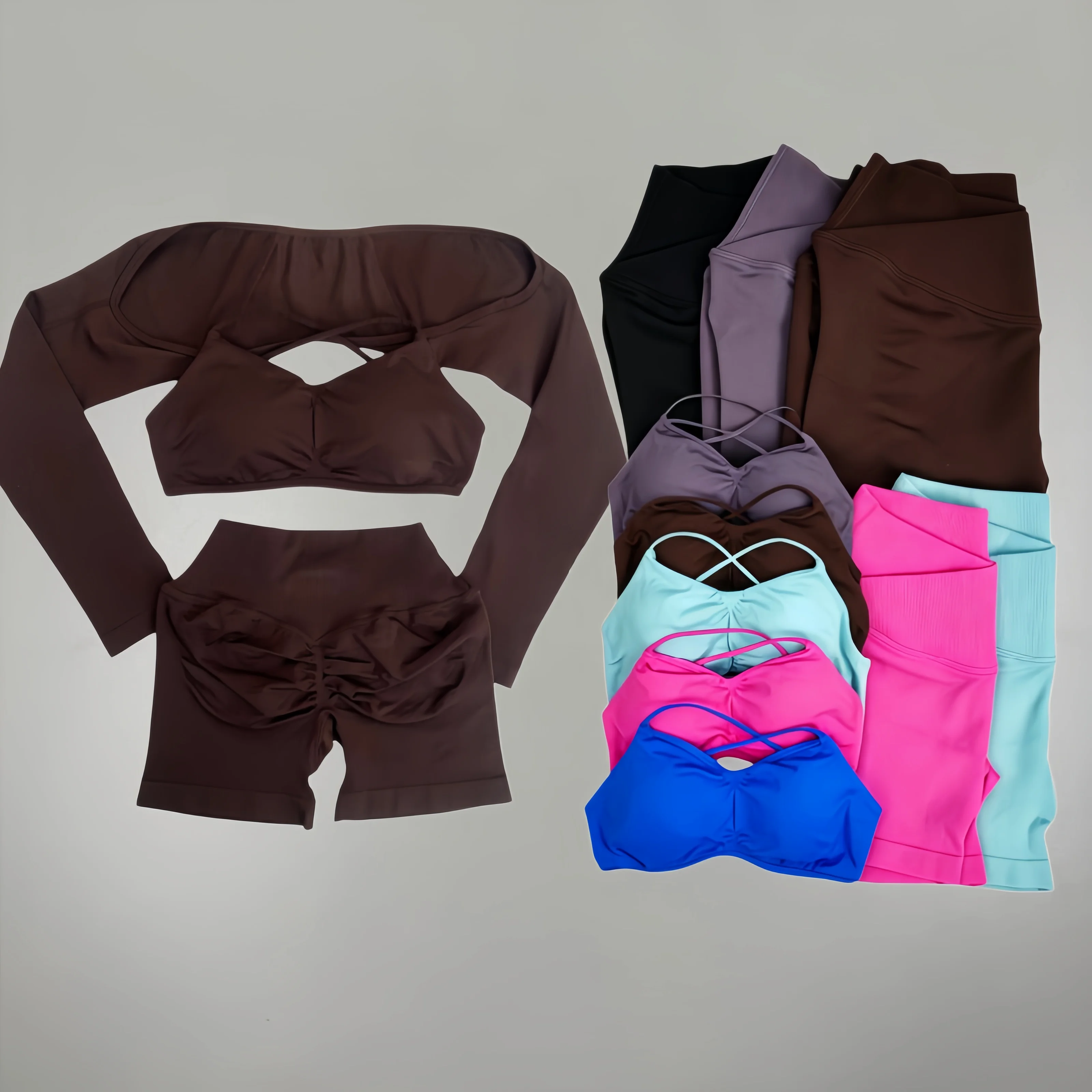 Yoga Vision Shrug 3 Pieces Top Leggings Gym Set Women's Seamless Elastic Suit High Waist Hip Lifting Workout Pilates Gym Set
Yoga Vision Shrug 3 Pieces Top Leggings Gym Set Women's Seamless Elastic Suit High Waist Hip Lifting Workout Pilates Gym Set