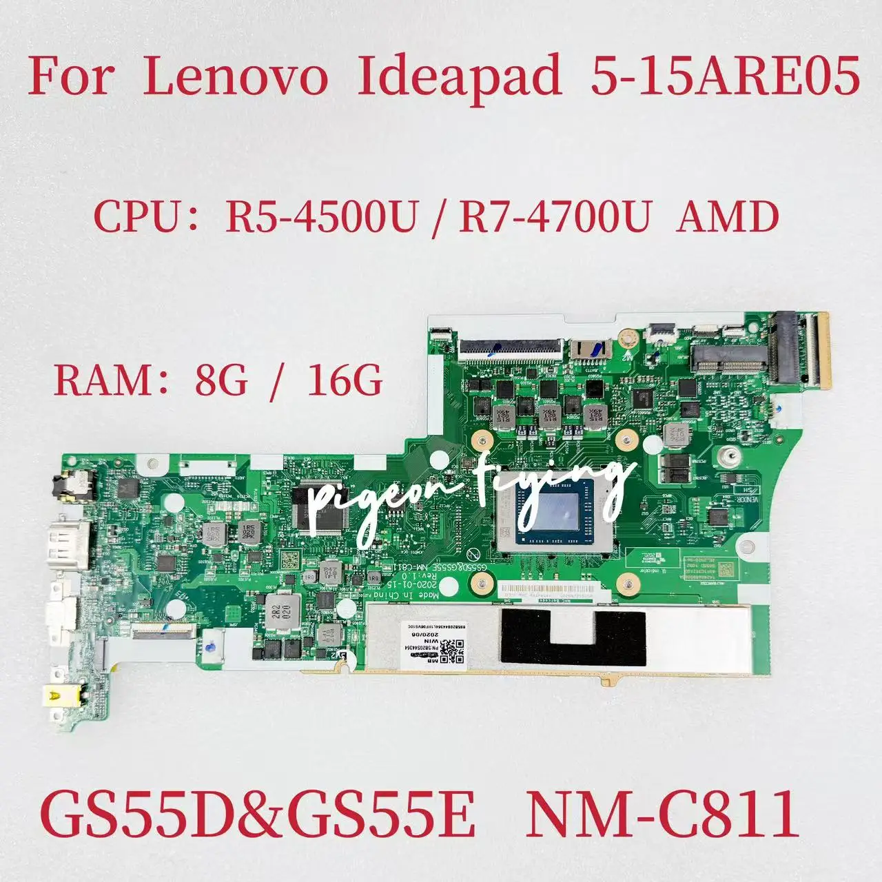 GS555D&GS55E NM-C811 For Ideapad 5-15ARE05 Motherboard CPU: R5 R7 RAM:8G / 16G FRU:5B20S44358 5B20S44362
GS555D&GS55E NM-C811 For Ideapad 5-15ARE05 Motherboard CPU: R5 R7 RAM:8G / 16G FRU:5B20S44358 5B20S44362