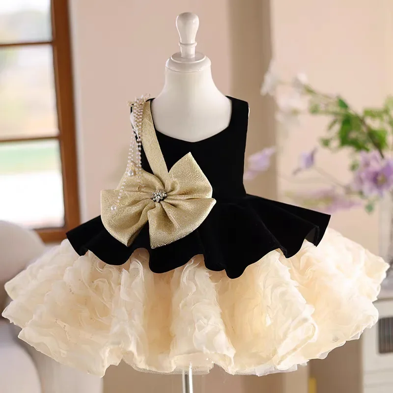 Summer Sleeveless Bow Dress Baby Girls Birthday Elegant Black Splice Children Party Girl Wedding Boutique Dresses Kids Clothing
Summer Sleeveless Bow Dress Baby Girls Birthday Elegant Black Splice Children Party Girl Wedding Boutique Dresses Kids Clothing