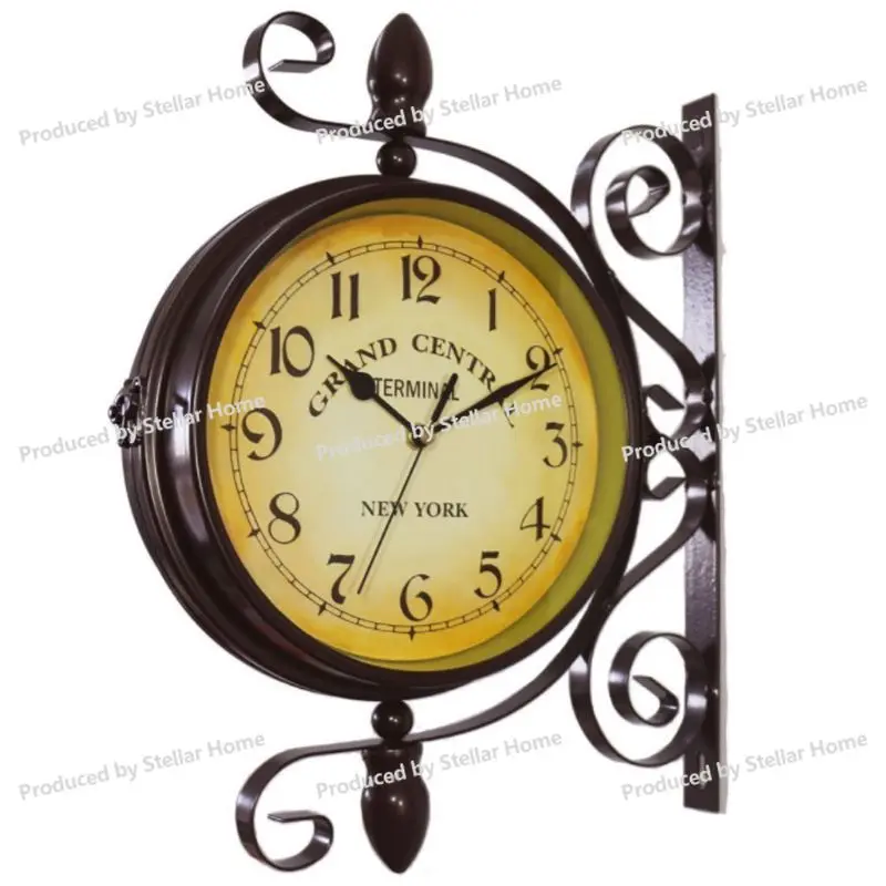 New European Vintage Clock Innovative Fashionable Double Sided Wall Clock
New European Vintage Clock Innovative Fashionable Double Sided Wall Clock