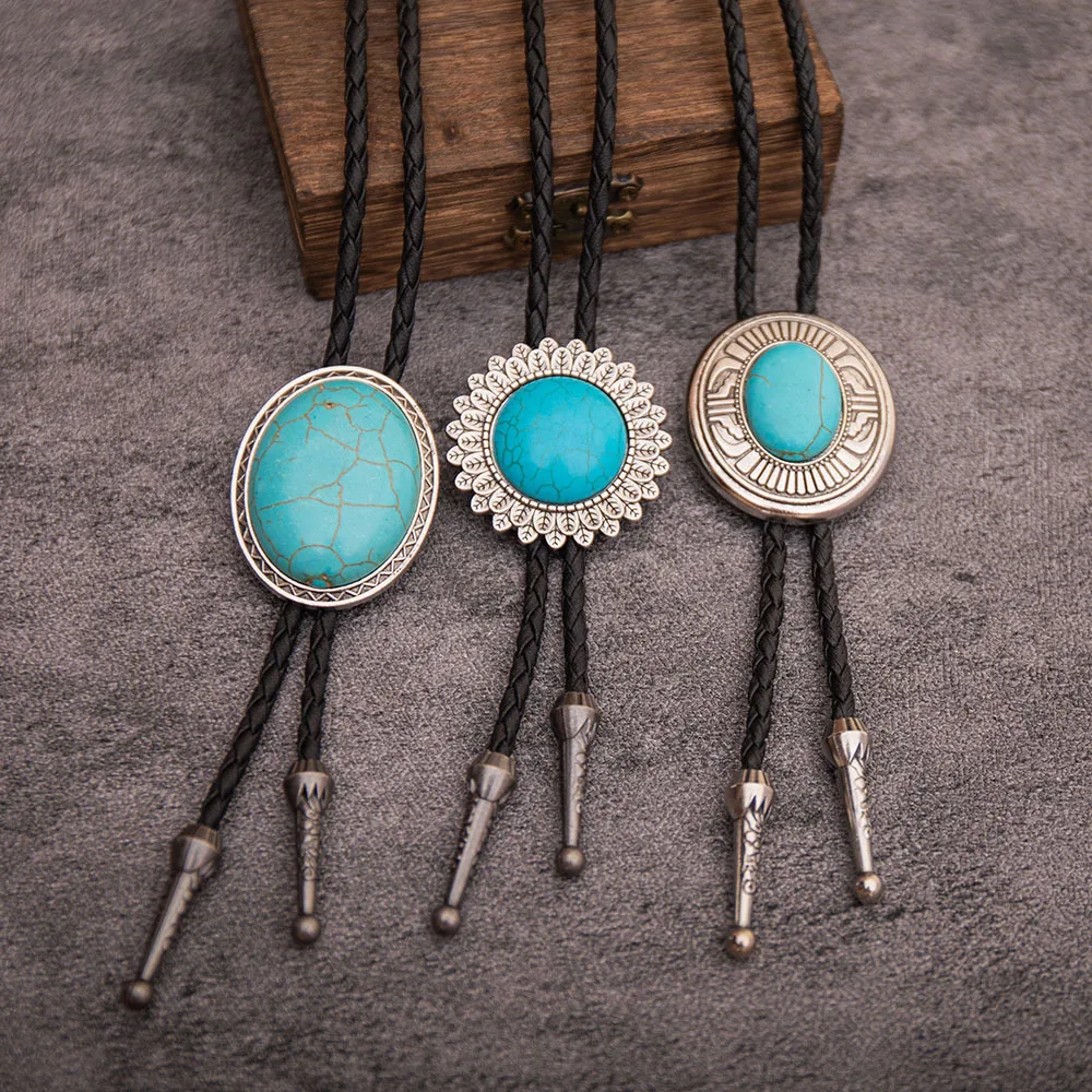 Turquoise Alloy Bolo Tie Fashion Trendy Men's Western Cowboy Style Adjustable Rope Necktie Shirt Collar Fashion Accessory
Turquoise Alloy Bolo Tie Fashion Trendy Men's Western Cowboy Style Adjustable Rope Necktie Shirt Collar Fashion Accessory